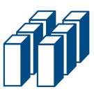 graphic icon with cubes